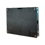 Black modular LED display panel with a textured surface and corner connectors.