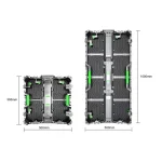 Two modular stage platforms displayed with dimensions of 500mm by 1000mm and 500mm by 500mm.