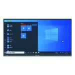 Samsung interactive display showing Windows operating system interface with application icons.
