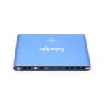Blue Colorlight LED controller with multiple input and output ports on the back.