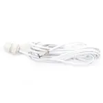 White coaxial cable with a connector on one end, coiled neatly for storage.