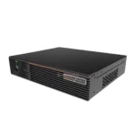Black TUX20 Pro computer hardware with front panel ports and ventilation.