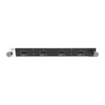 4-port HDMI splitter with LED indicators for each port, designed for video signal distribution.