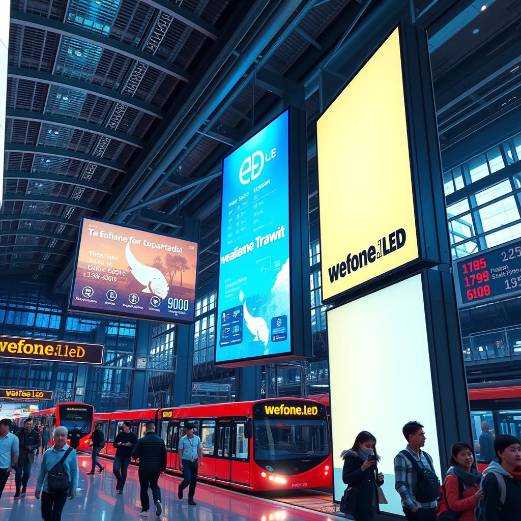 LED display screen for transportation hubs