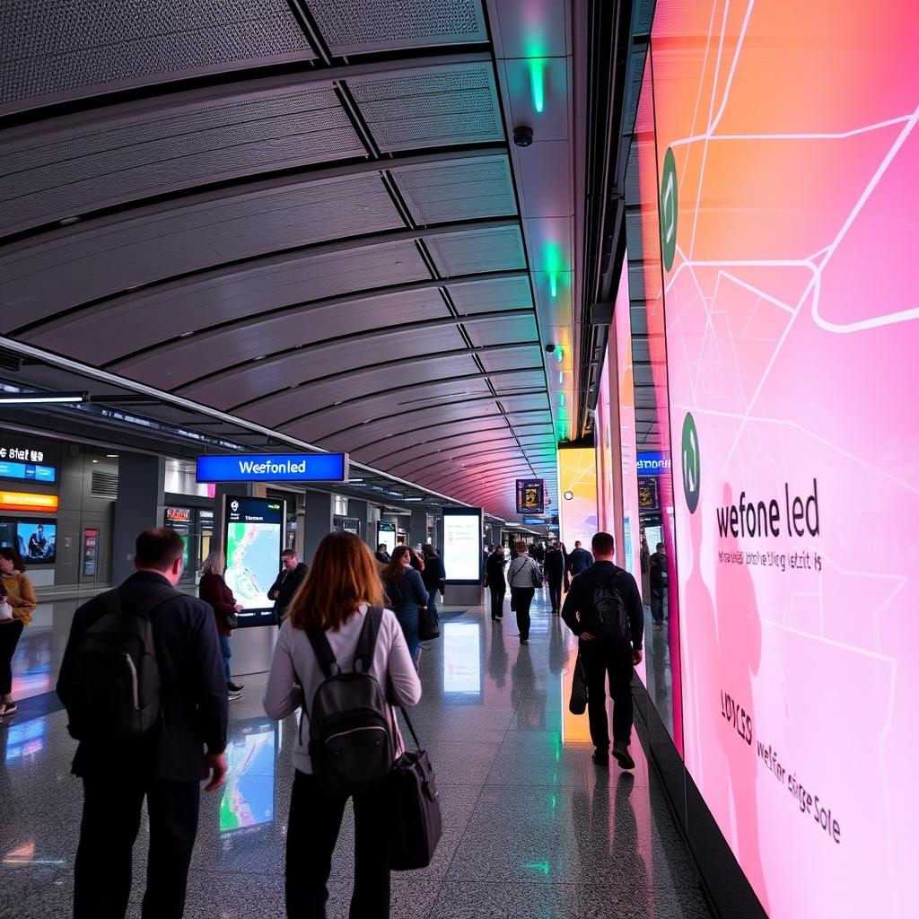 interactive wayfinding screens in transportation hubs